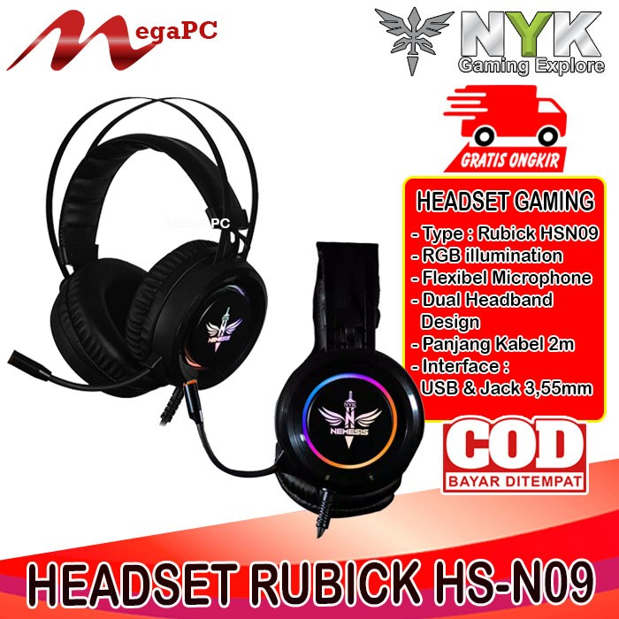 Headset Gaming RGB NYK HS-N09 Rubick