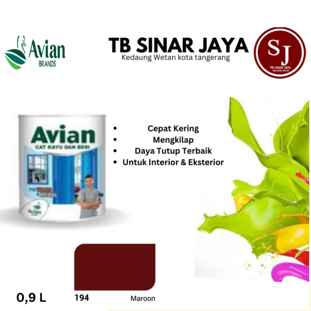 Cat Kay Dan Besi Avian 1KG /  Cat Minyak Sintetis - 194 Maroon