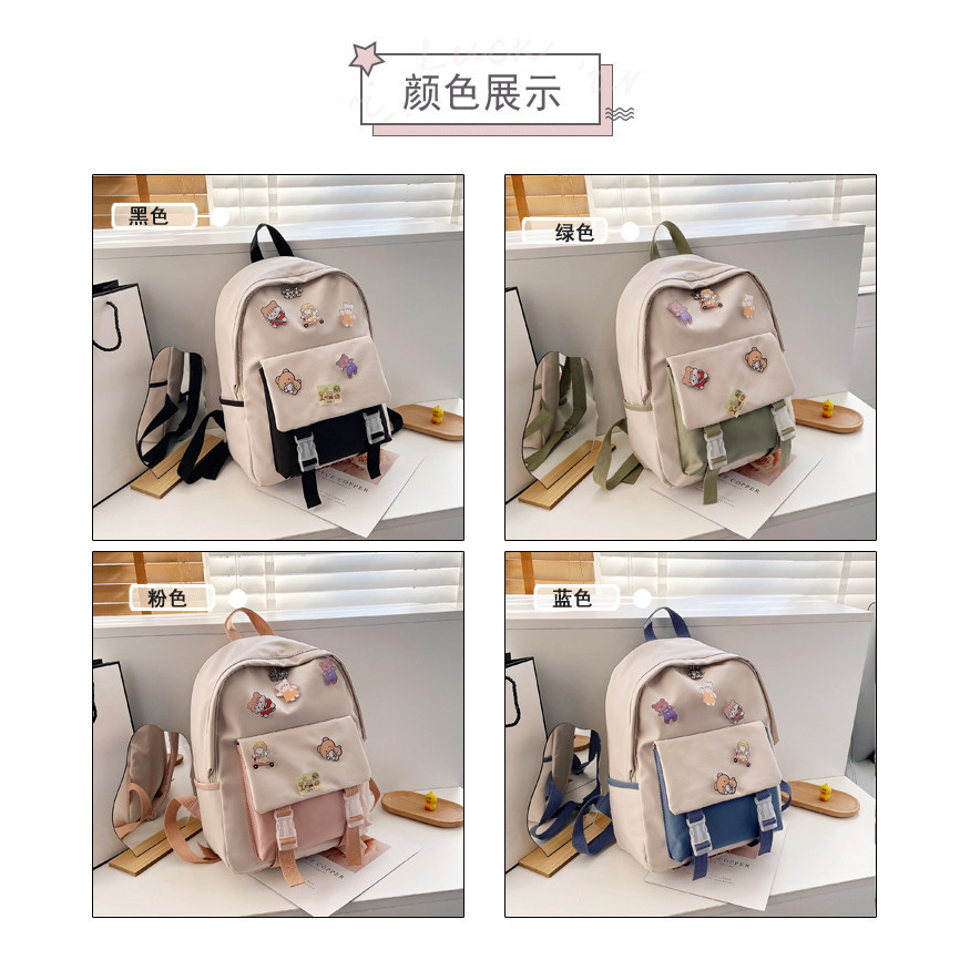 BA2311  Bisa COD Tas Ransel Import anak sekolah SD SMP SMA kartun pin ukuran besar Ransel Anak Ala Korea Style Import terlaris