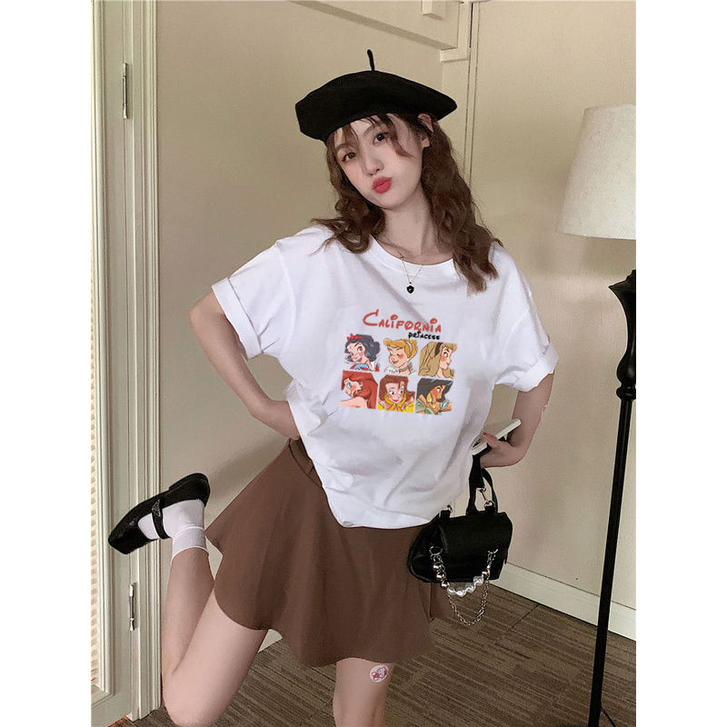 t-shirt baju wanita kaos korean style Princess atasan oversize lengan pendek