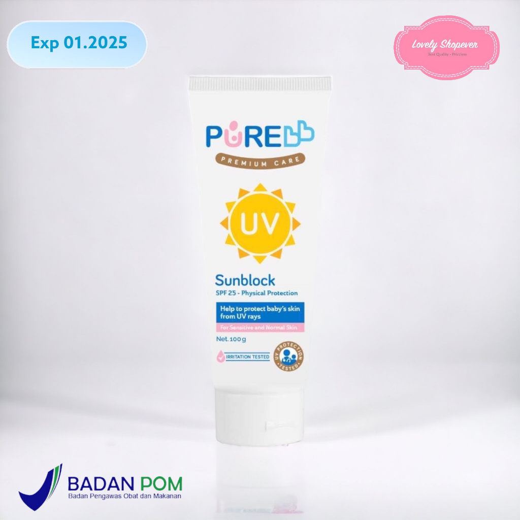 Pure Baby BB Sunblock Anak | Pure Kids Sublock Anak 50gr 100gr 100 gr 50 gr SPF 25 PURE BB