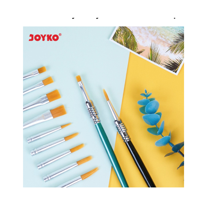 

Brush Kuas Lukis Cat Air Acrylic Joyko BR 2 - Set isi 12 pc Mata Kuas