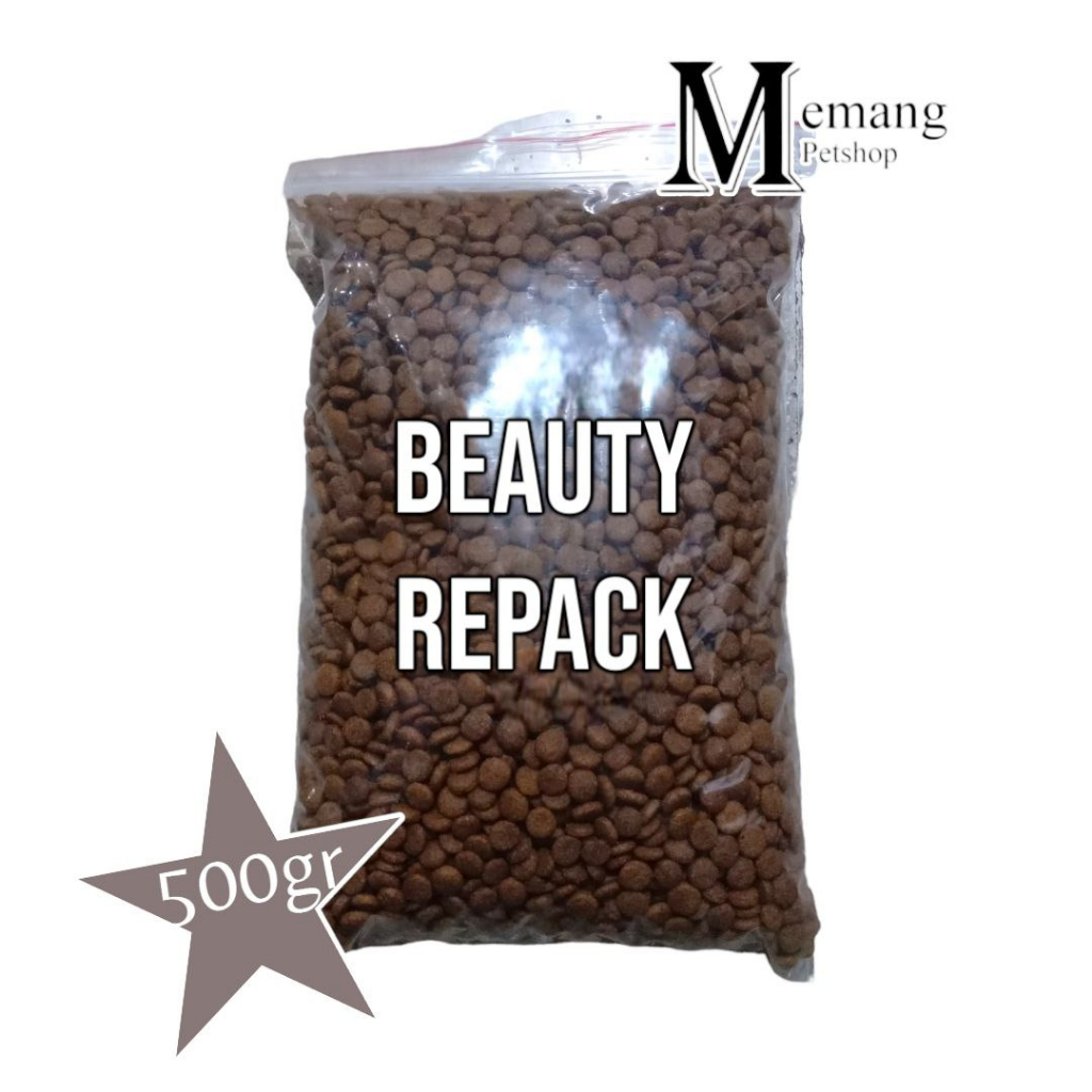 Beauty Cat Adult Kitten 500gram - Makanan Kucing Repack - Cat Food