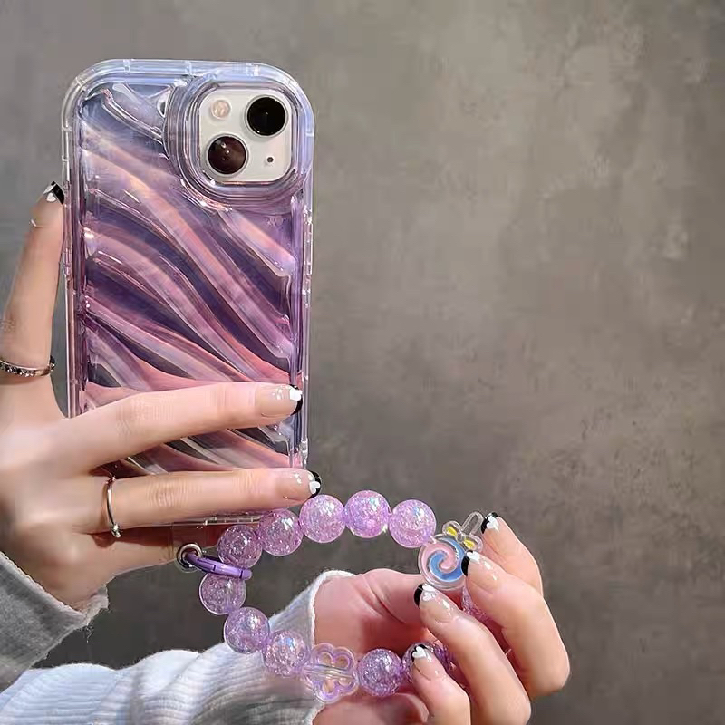 Purple Metallic Wave Softcase Casing Case HP Lucu iphone XS XS Max XR 11 Pro Max 12 Pro Max 13 Pro Max 14 Pro Max