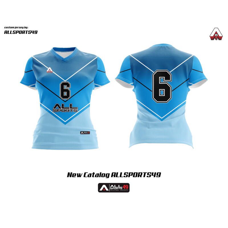 Jersey Voli Cewek Atasan Fullprint Kaos Voli Wanita Atasan