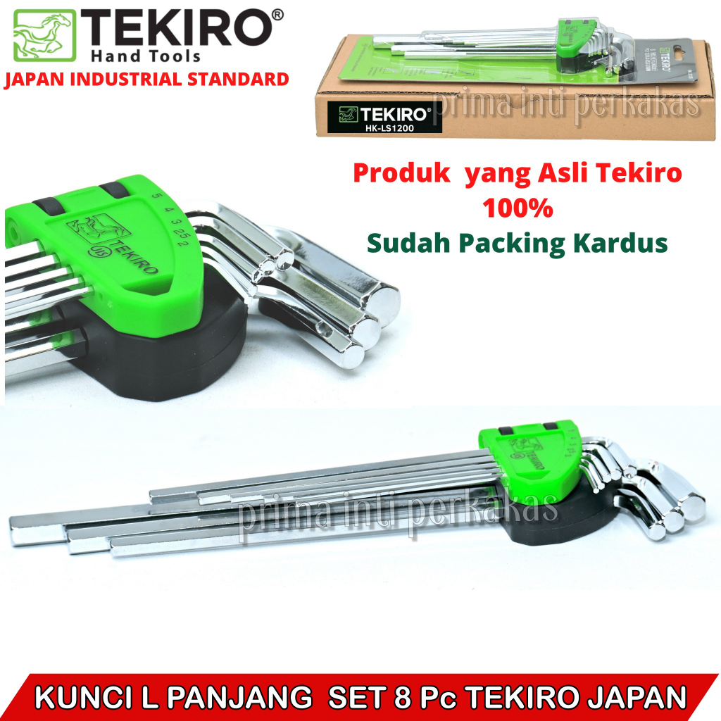 Kunci L Set Panjang Tekiro 8 Pcs Chrome Vanadium