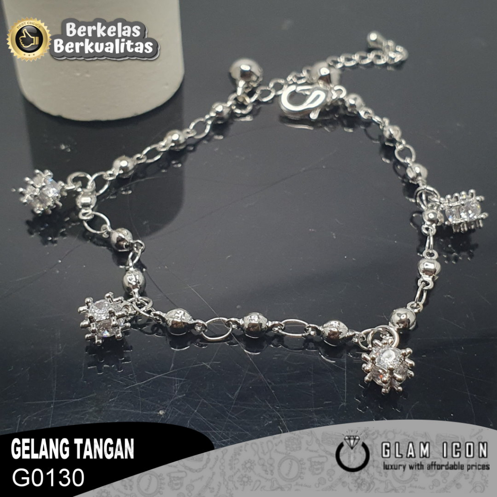 Gelang rantai motif Bandul dadu mata G0130 GRS