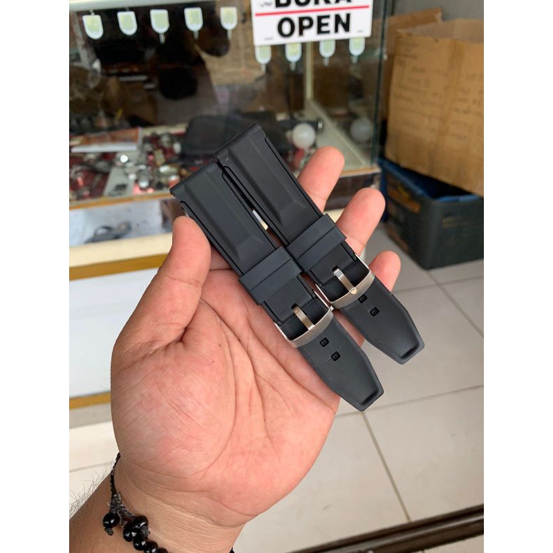 Strap tali jam tangan karet rubber size 24mm tanpa jahit