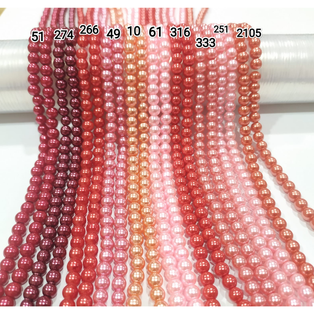 Mutiara sintetis / Mutsin 6mm, per 20 strings [Grosir] Warna [2/2]