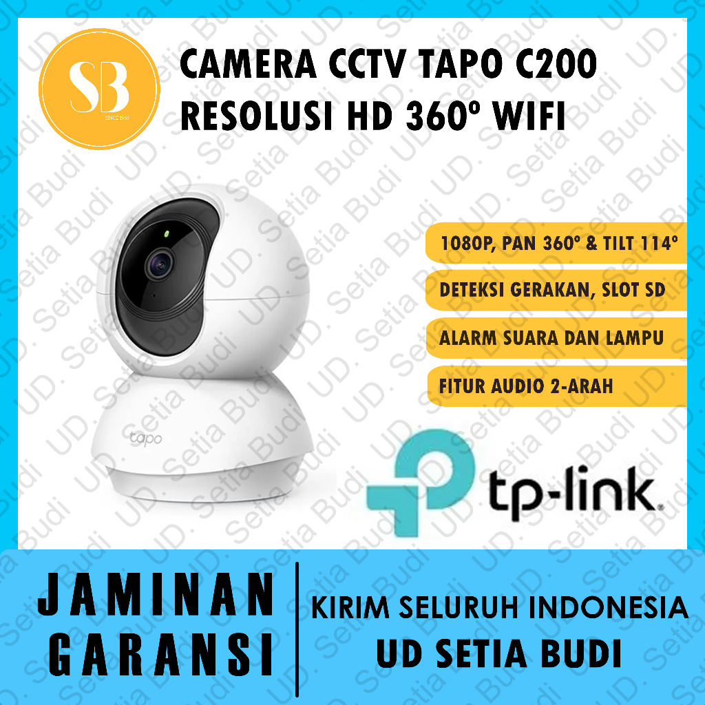 Camera CCTV 360º Wifi TP-LINK Tapo C200 Resolusi 1080P