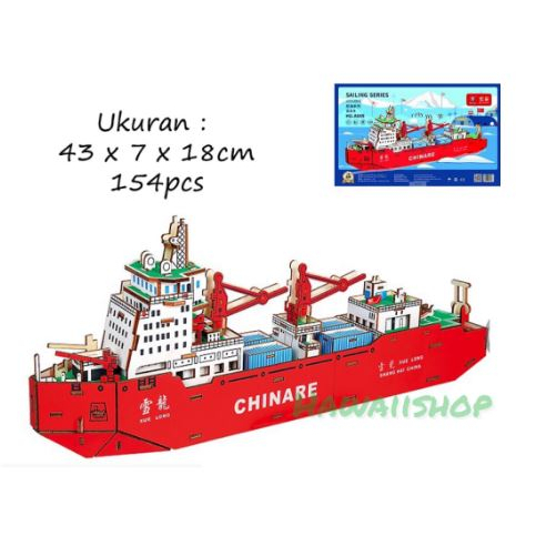 Puzzle 3D kapal KONTAINER