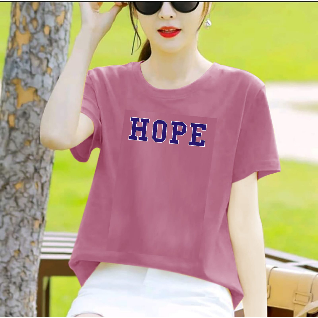 BISA COD_BAJU TRENDY HOPE GIRL PENDEK TERBARU-KAOS DISTRO CEWEK KEREN LENGAN PENDEK MASA KINI DAN TERLARIS