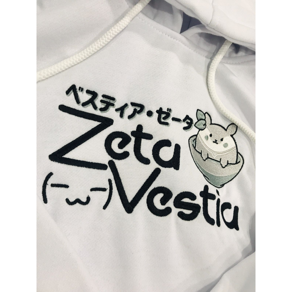 Sweater Hoodie Zeta Embroidery WHITE Kawaii Premium Unisex