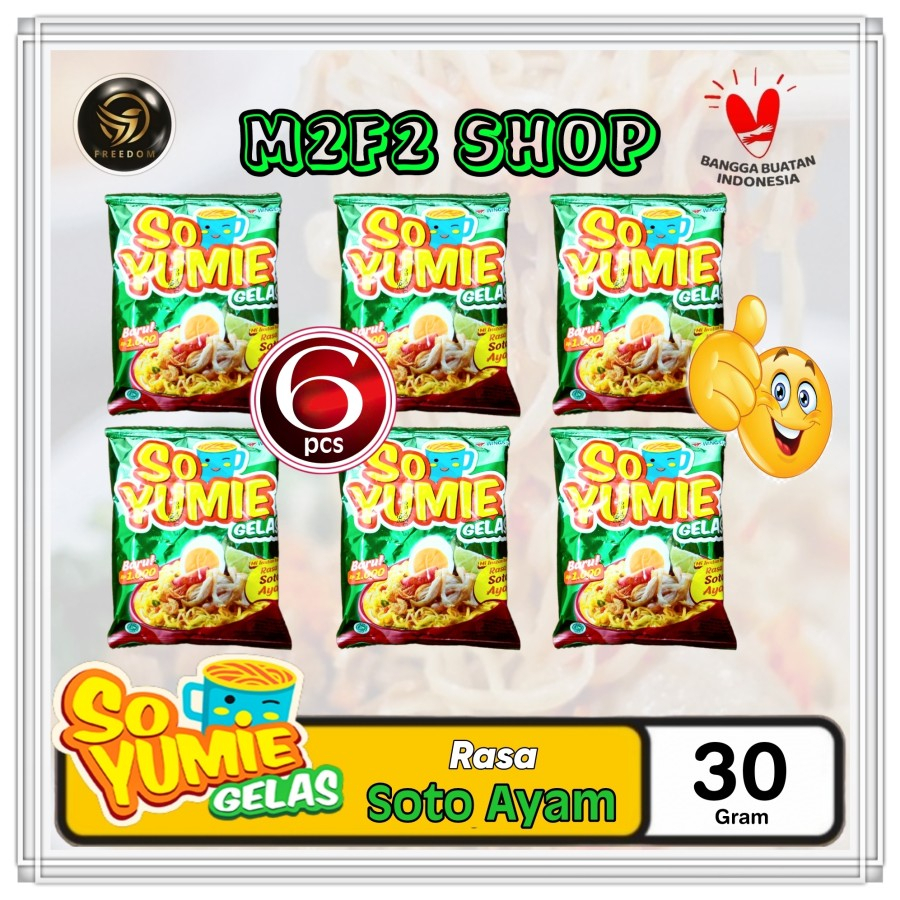 

Mie Gelas So Yumie Instant Kuah Soto Ayam Sachet - 30 gr (Kemasan 6 Pcs)