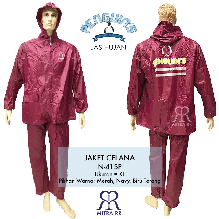 Jas Hujan Setelan Jacket Celana Penguins N41SP Scotlight Dewasa XL