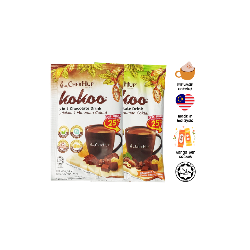 

ChekHup Kokoo 3in1 Chocolate - Minuman Cokelat Sachet - Original Chocolate / Chocolate Hazelnut