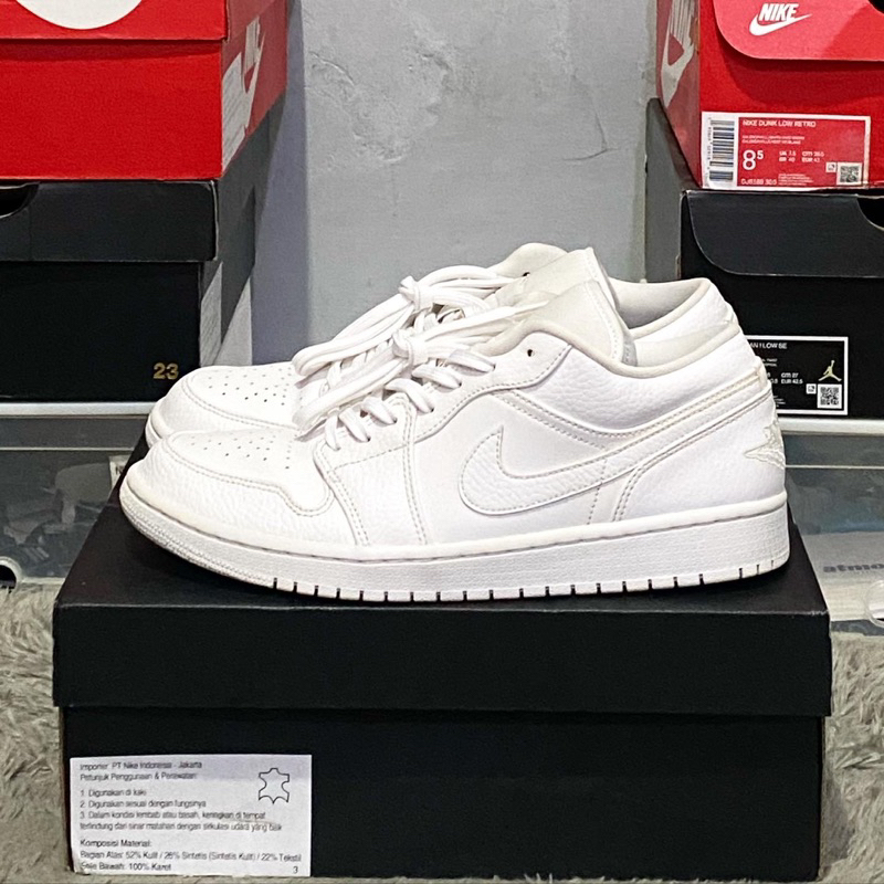 Nike Air Jordan 1 Low Triple White *100% Original