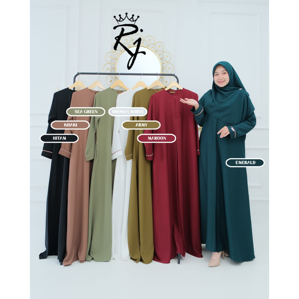 Abaya Set Madinah Bahan Yoris Fluid Busui Saku Kanan S-XXL