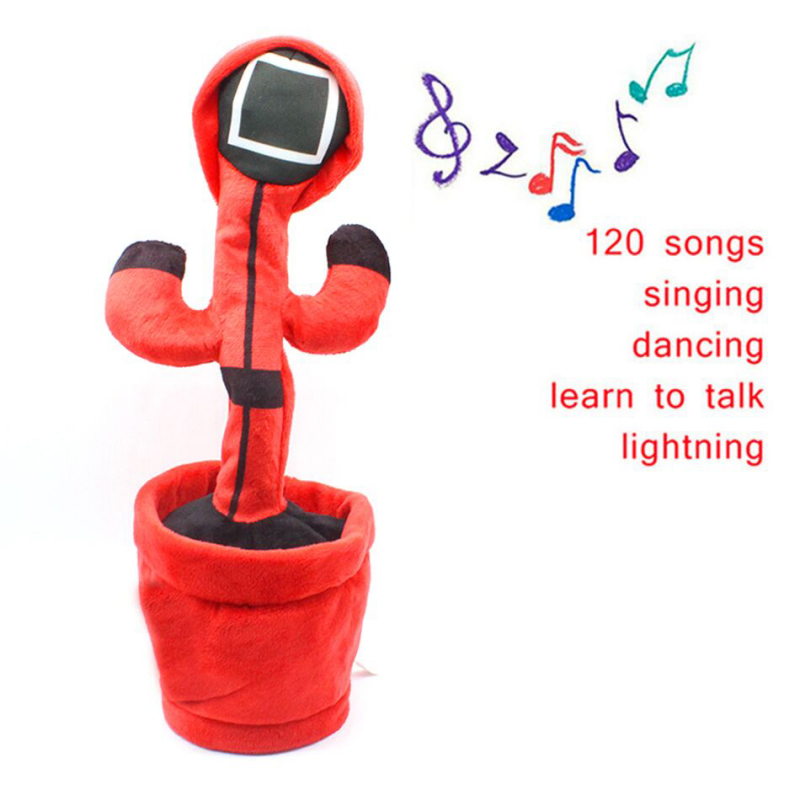 Mainan Anak Boneka Dancing Squid Game Recorder Toy Dancing Cactus Mainan Boneka Anak Kaktus Squid Game Menari Music bisa Rekam Suara hadiah ulang tahun mainan pendidikan awal