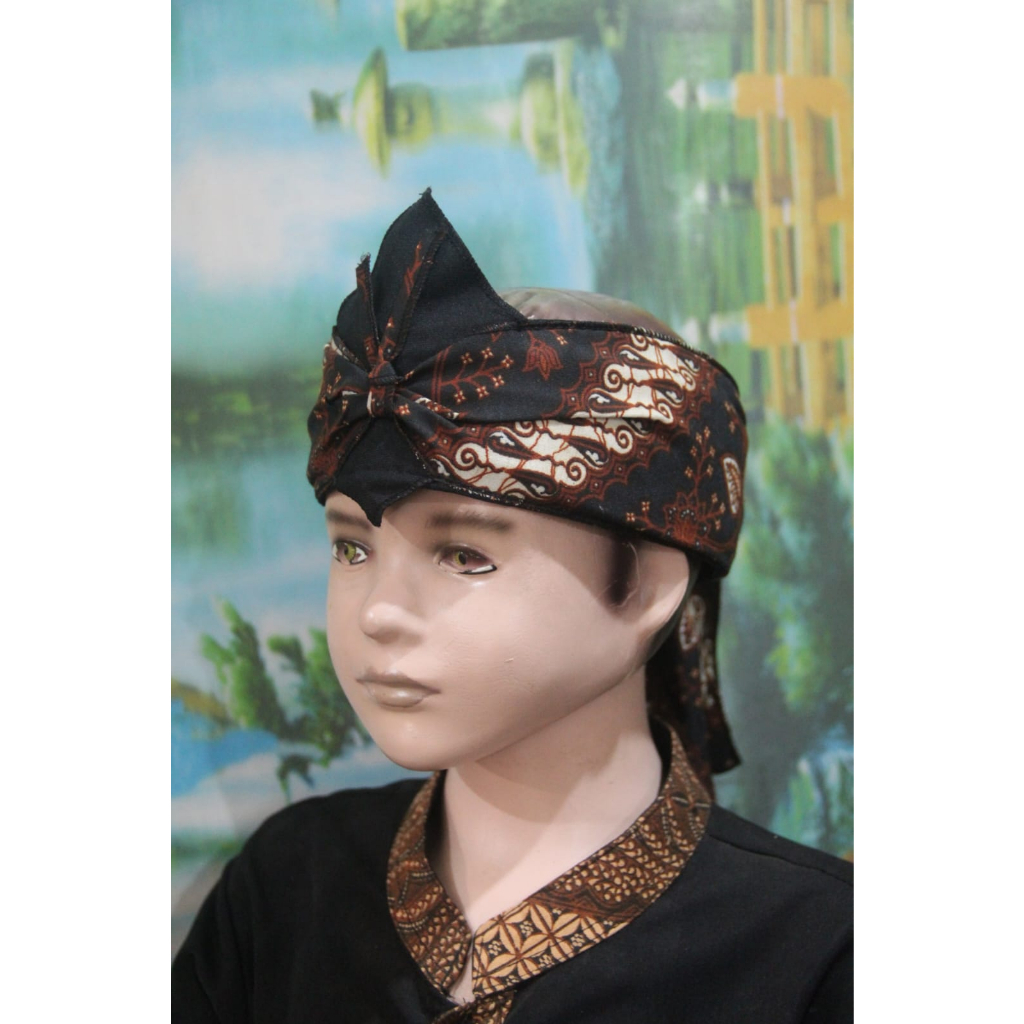 iket kepala sunda jawa blangkon tradisional anak anak batik USIA 1-10 TAHUN atas bolong (COKELAT)