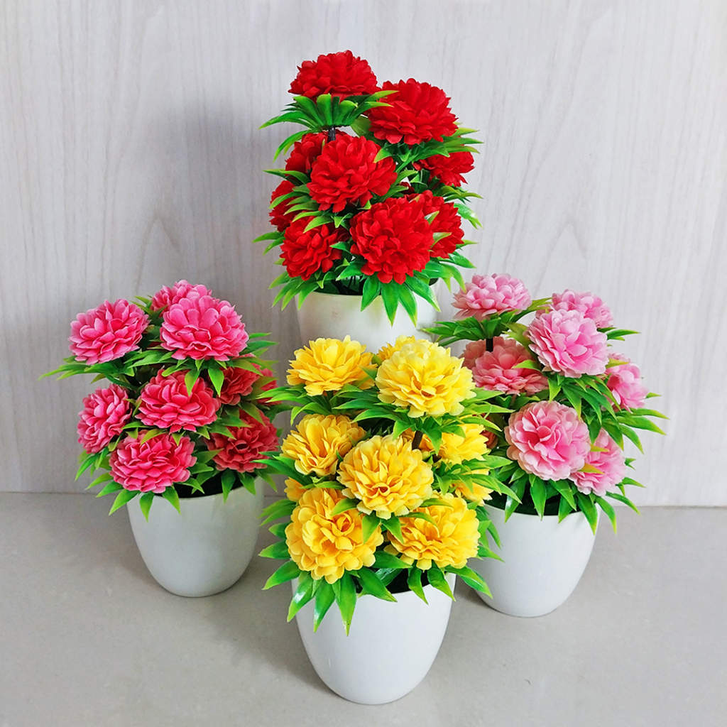 Tanaman Hias Plastik Pot Bunga Mini Artificial Flowers Plants Bunga Hias Plastik Dekorasi Cantik Azgalery PBP20