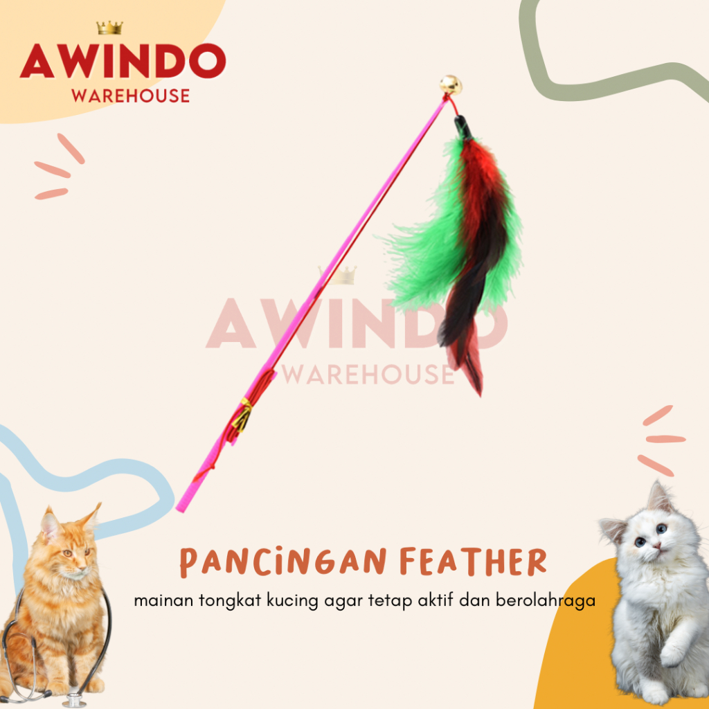 FEATHER - Mainan Pancingan Kucing Bulu Lonceng