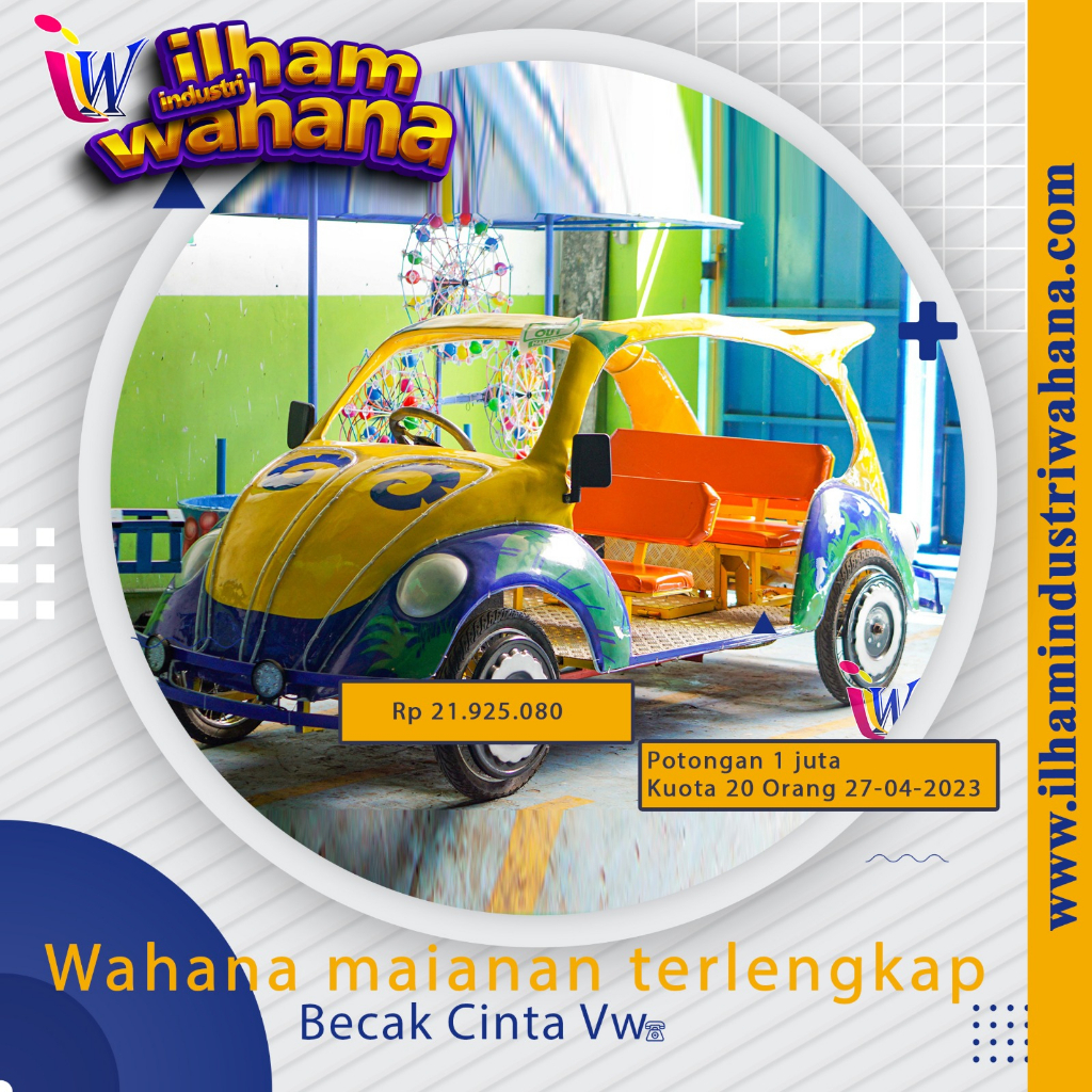 Odong odong Becak Cinta Vw/Jazz/Klasik Model Pedal