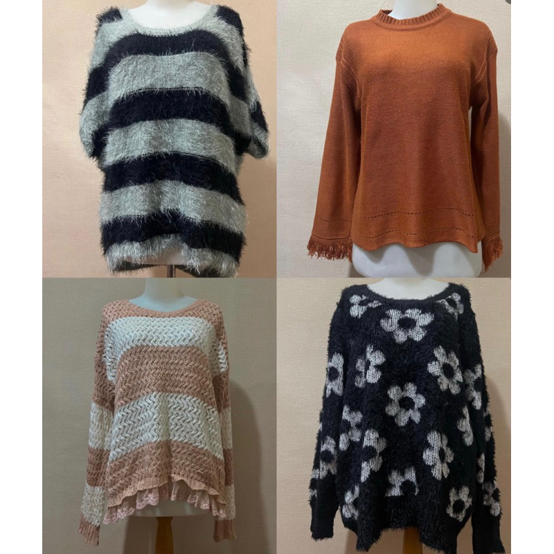 PRELOVED ATASAN WANITA FUZZY/RAJUT/CARDY