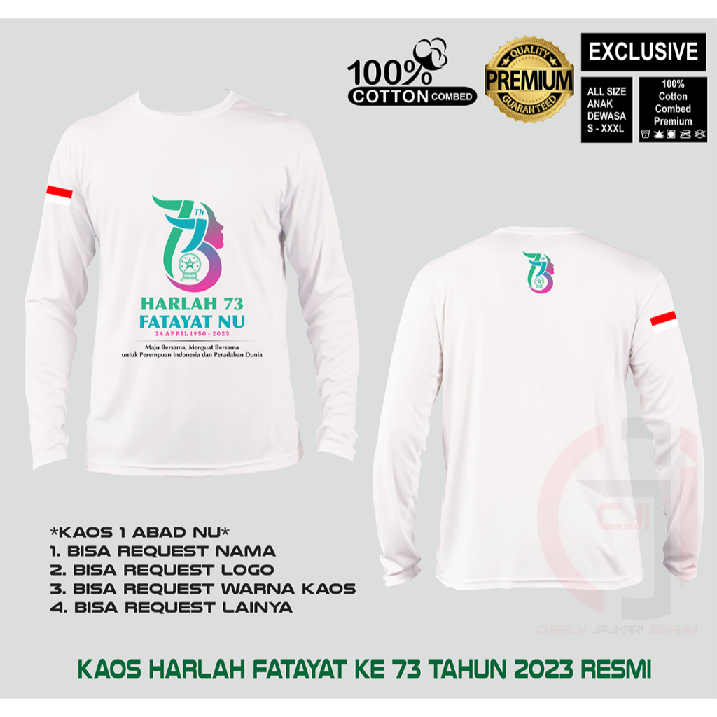 Kaos Harlah Fatayat ke 73 Tahun 2023 Limited Edition-Putih