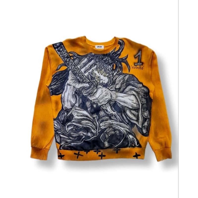 Crewneck design rework anime kny// kokushibo