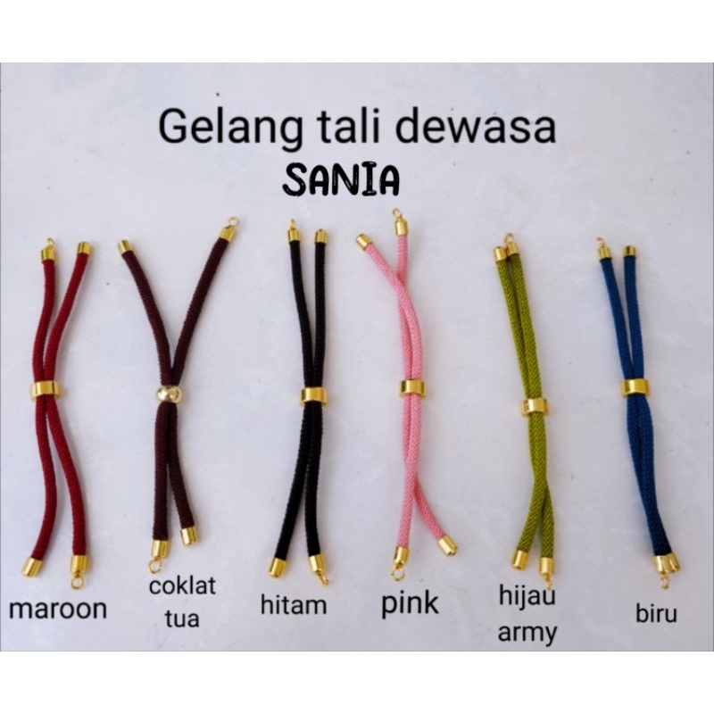 gelang tali + plat emas karakter dewasa dan anak kadar 375/8k