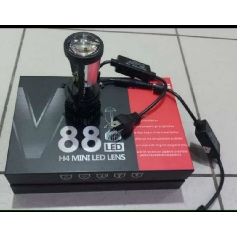 Bohlamp lampu mobil H4 Mini projie macrone V88 super terang