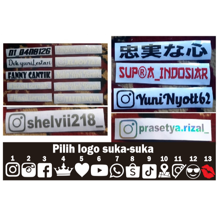 

TERMURAH DAN TERLARIS BISA REQUEST, CUSTOM NAMA + PILIH LOGO SUKA-SUKA KAMU SESUAI KEINGINAN