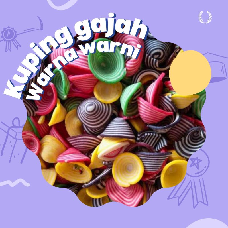 

roti kuping gajah mini warna warni 200gr