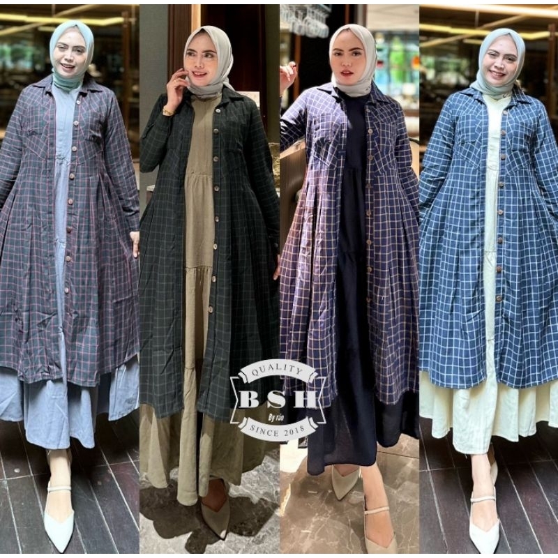 Merie set 2in1 by B-shop/Piramid set New 2in1 vol4 by b-shop/Alifa dress by b-shop/gamis b-shop