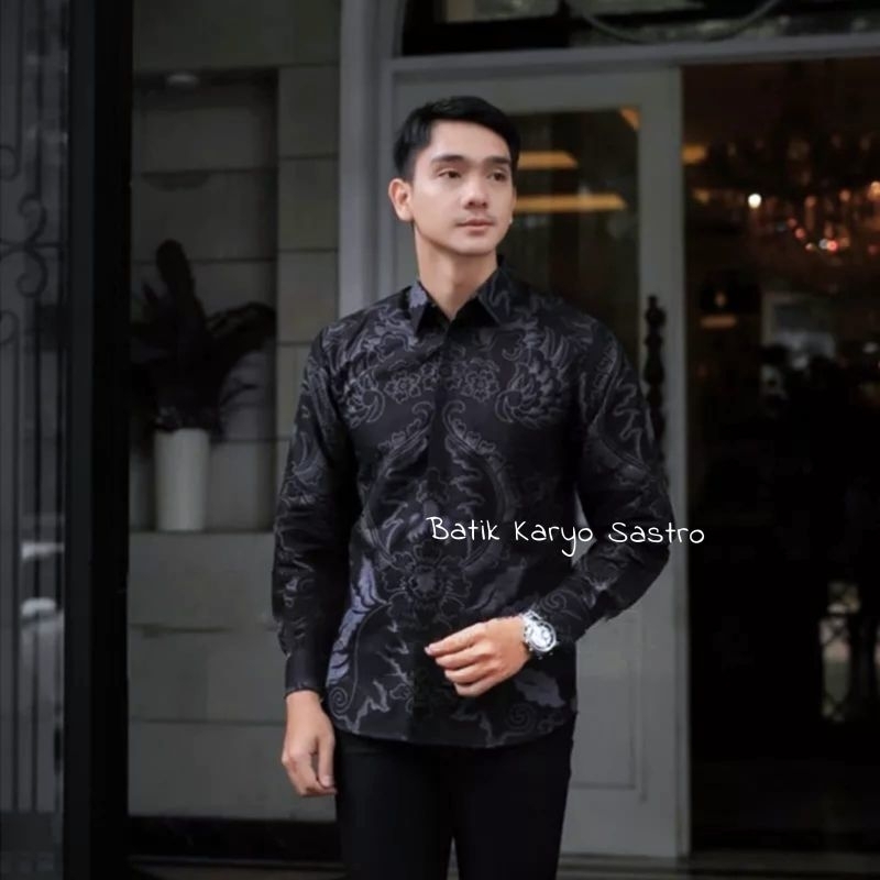 Baju Kemeja Batik Pria Lengan Pendek Premium Slimfit Katun Full Furing