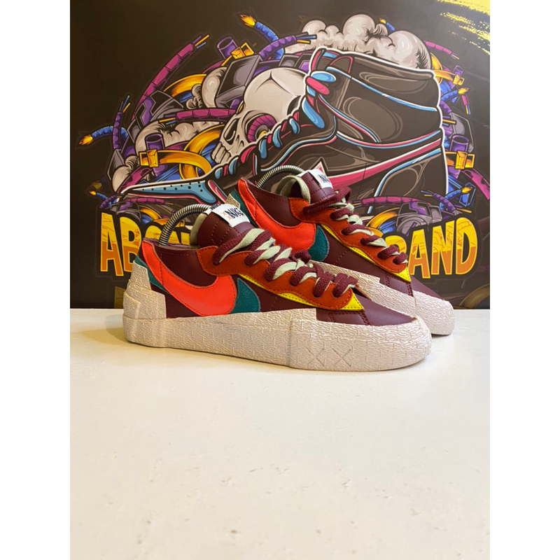 Nike Kaws x Sacai x Blazer Low Red Skate Shoes (40)