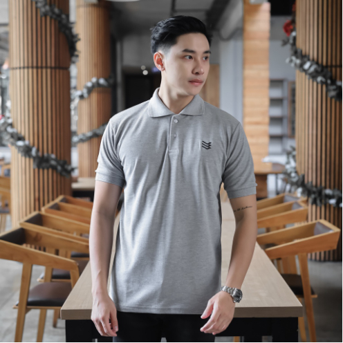 Libra Kaos Polo Basic Grey Lengan Pendek Baju Kaos Pria Kerah Dewasa Kaos Kerah Pria Dewasa Kaos Kra