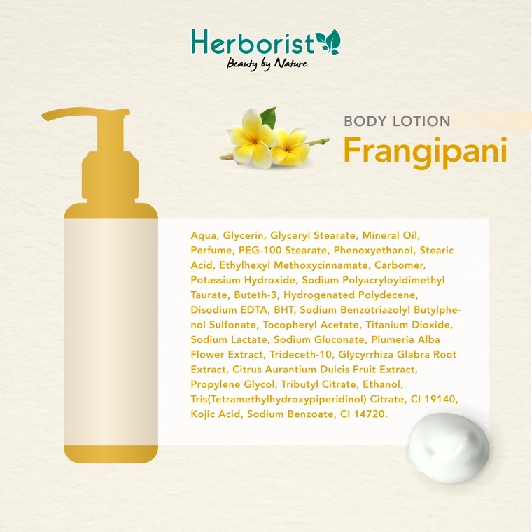 HERBORIST Body Lotion Indonesia / 50ml 145ml / Coconut Zaitun Frangipani / UV Filter Vit E / Melembabkan Menghaluskan Moisturizing Brightening Whitening / Skincare Care Scrub Gel Cream Butter Serum Treatment Perawatan Kulit Tubuh Juicy For Skin Lulur Bali