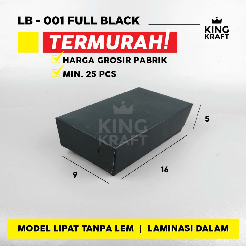 Paper lunch box  laminasi full hitam ayam geprek / nasi goreng 275gsm termurah