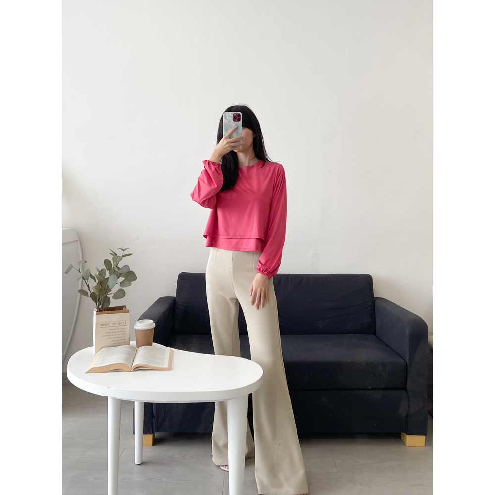 Kadaka T-0411 Blouse Wanita Double Layer Tangan Panjang