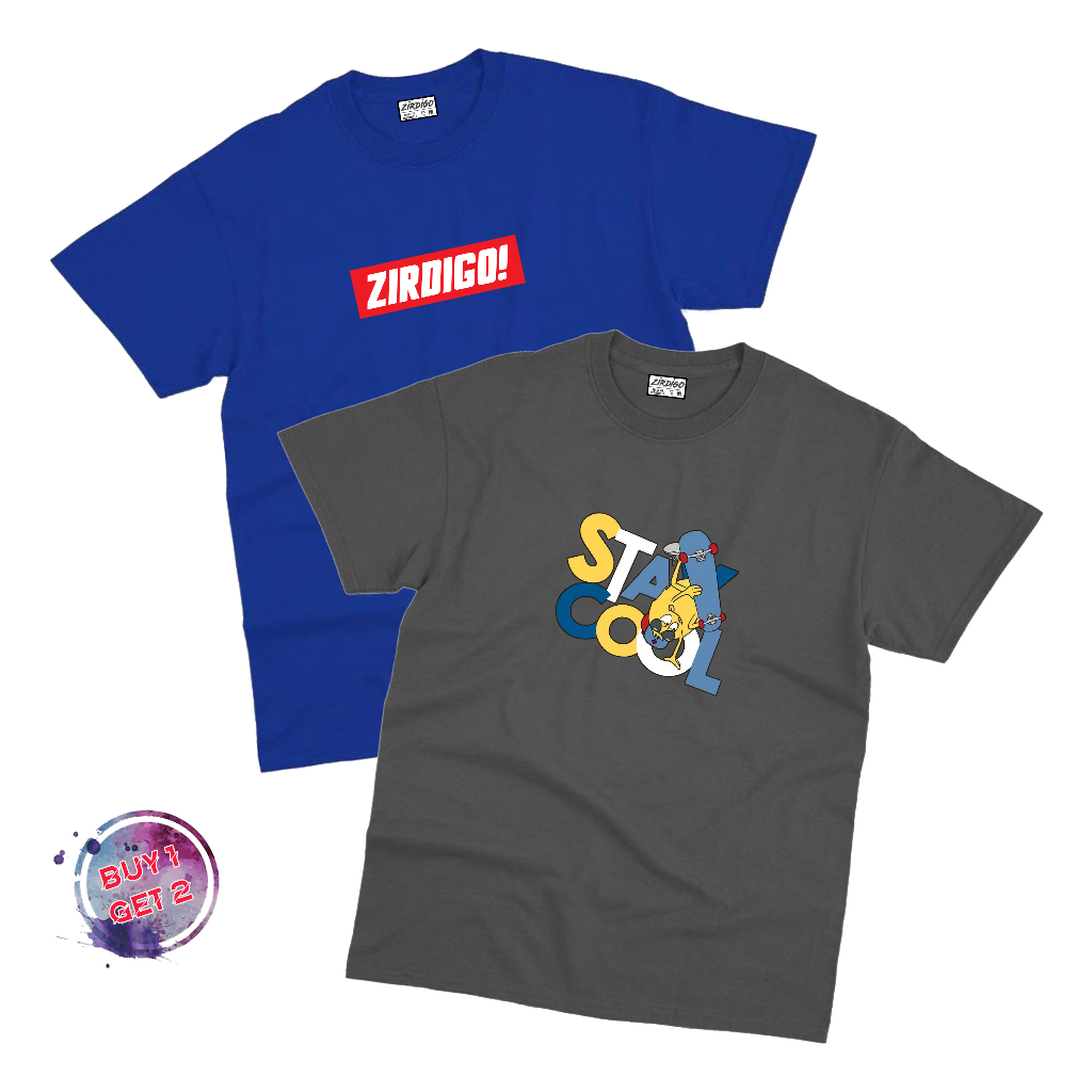 Buy 1 Get 2 Zirdigo Baju Kaos Distro Zirdigo Blok M &amp; Stay Cool Lengan Pendek