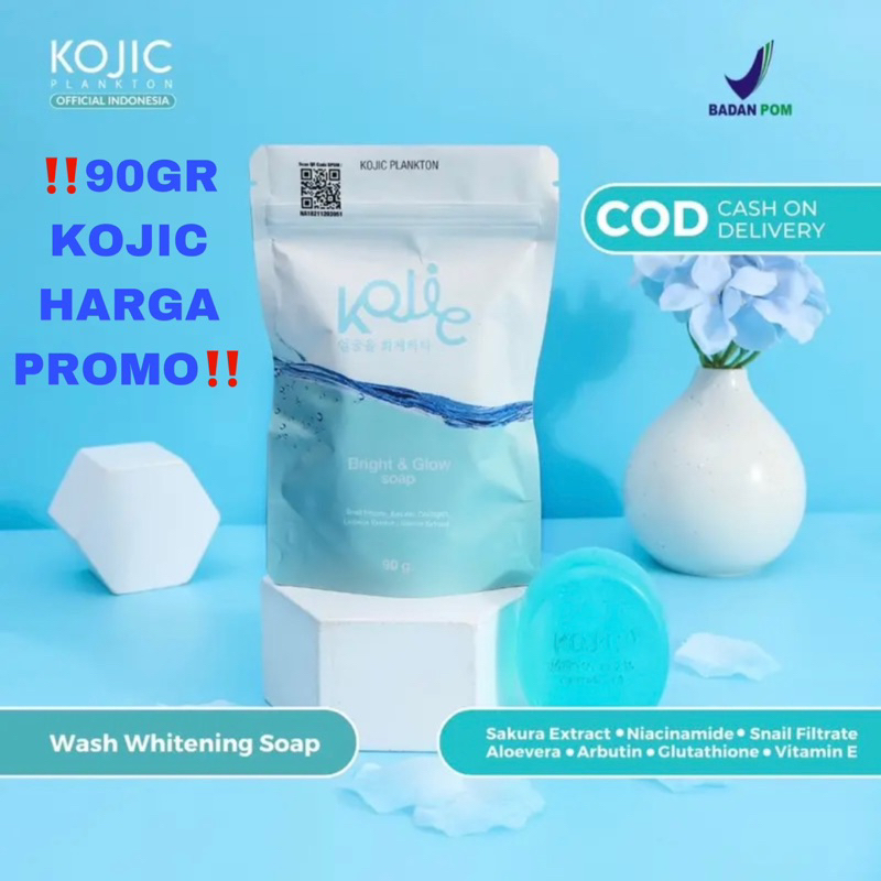 GROSIR BPOM KOJIC PLANKTON BRIGHT AND GLOW SOAP FACE BODY SABUN PENCERAH KULIT WAJAH DAN TUBUH KOJIC 90gr KOJIC 40gr