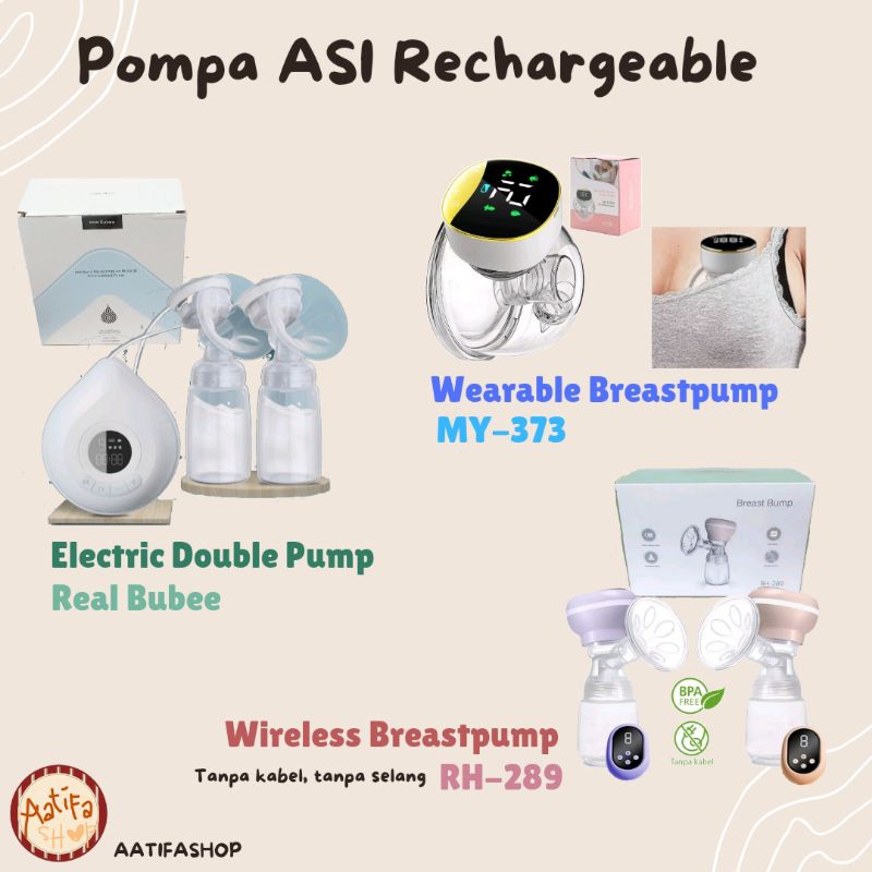 BISA DICHARGE Pompa ASI Elektrik Real Bubee Rechargeable | Wireless Breast Pump RH-289 Pompa ASI Tanpa Kabel Tanpa Selang | Wearable Breastpump | Handsfree Breastpump