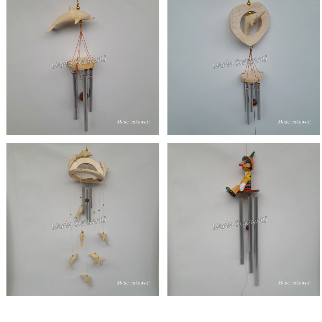 Windchimes Lonceng aluminium Dolphin Lumba Love Pinokio Bel kerajinan Handmade