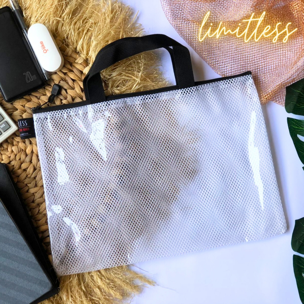 Limitless -  Glow Document Bag F4 Folio Bahan Mika Anti Air / Tas Map Ukuran Porto Folio Besar / Tas