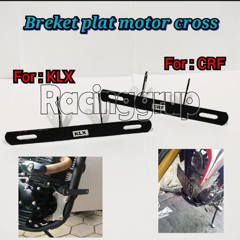Racinggrup breket dudukan plat nomor Depan KLX 150 KLX CRF 150 CRF150 ANTI GOYANG bahan besi tebal