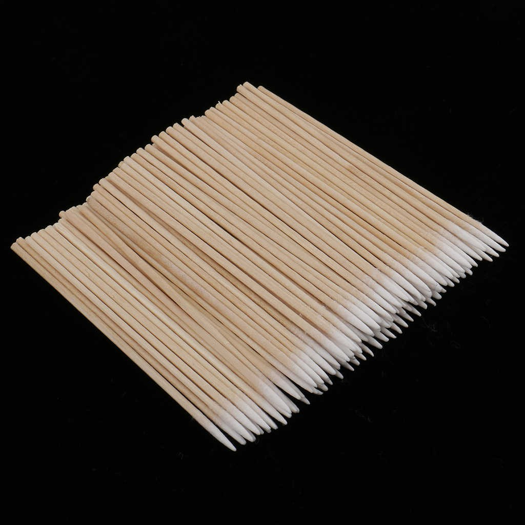 Cotton Bud Ujung Kecil Gagang Kayu (Isi 100)