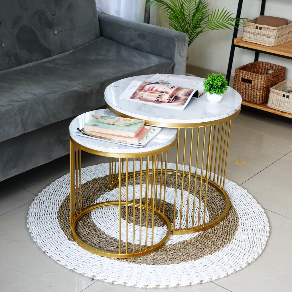 Meja Pilar Ruang Tamu besi bulat home decorasi/meja set ruang tamu minimalis