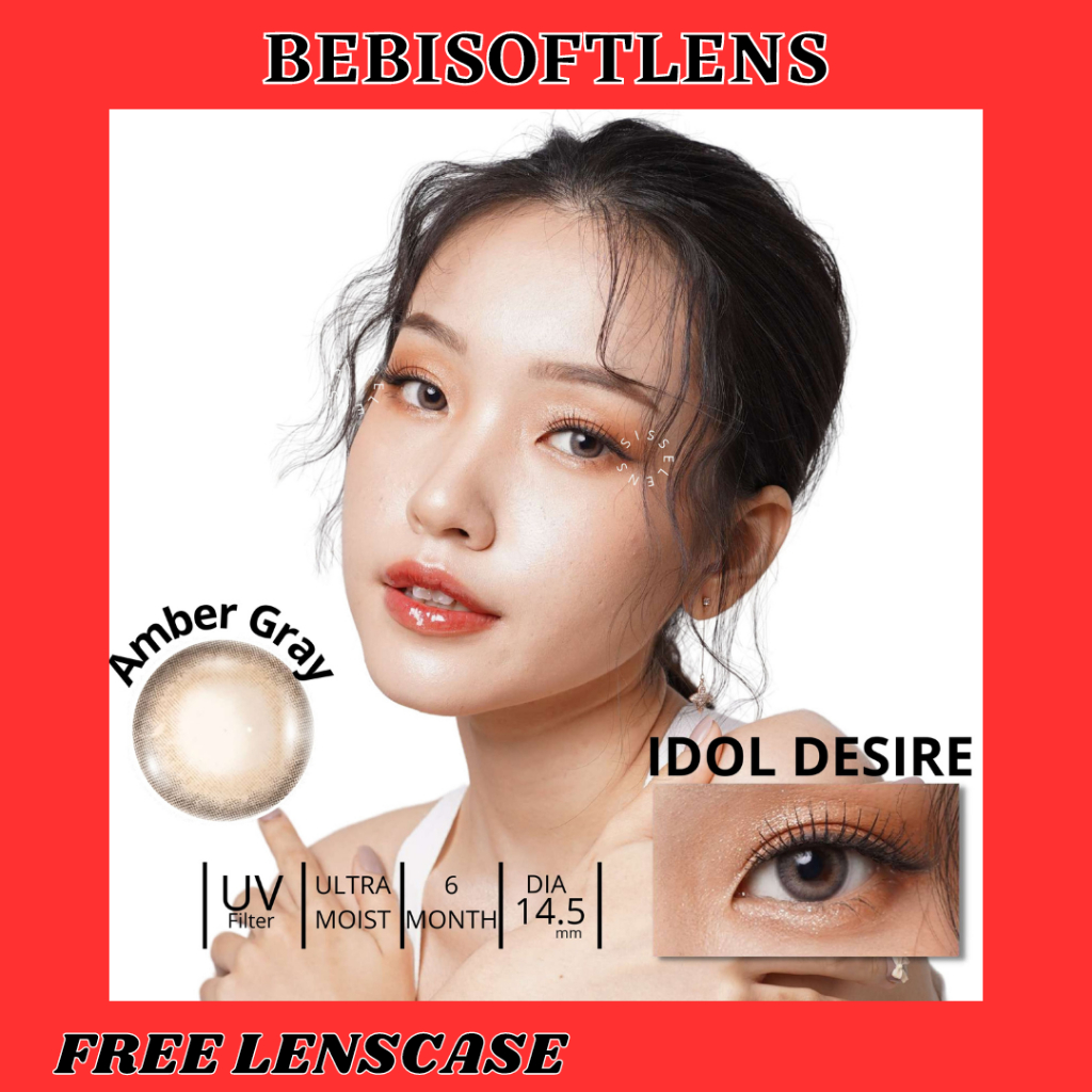 SOFTLENS i-DOL DESIRE DIA 14.50 MM MINUS (-3.25 s/d -6.00) / IDOL DESIRE EURO AMBER LIME OCEAN GREY /BB